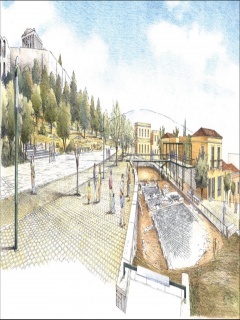 Στα δεξιά μου, η φωτισμένη Ακρόπολη. Από όσους κόκκους σκόνης αποτελείται, άλλο τόσο την έχουν φωτογραφίσει.