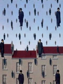 Ρενέ Μαγκρίτ: Βέλγος σουρεαλιστής, ο Πάπας της Pop- art έκανε τις γυναίκες χωρίς πρόσωπο ίσως γιατί η μαμά του αυτοκτόνησε στα 12 του. Τον γοήτευε η ποίηση και τα χρώματα. Έγραφε μικρά λογοτεχνικά κείμενα εν είδει σημειώσεων και πολλά γράμματα σε φίλους. Ζωγράφιζε πάντα φορώντας ένα παλιό κοστούμι με γιλέκο, σαν τους κοστουμαρισμένους άντρες με καπέλα που εμφανίζονται στους πίνακές του.